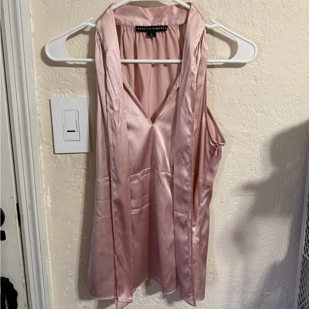 Isabella Demarco Pink Slik Sleeveless Top